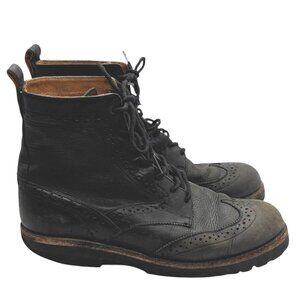 Frye Earl Wingtip Boots 9.5 Lace Up Leather Casual Dress Ankle Combat 3484138